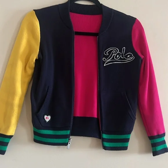 Polo Ralph Lauren Girl Kids Reversible jacket Teddy Bear - Picture 2 of 9